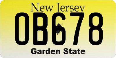 NJ license plate OB678