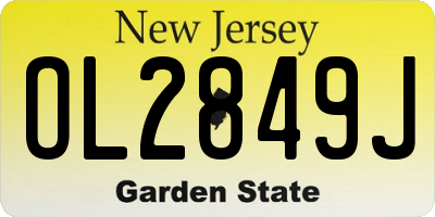 NJ license plate OL2849J