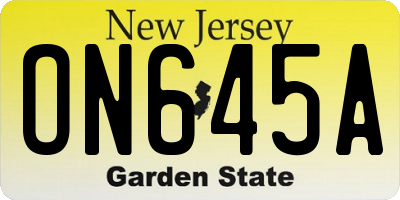 NJ license plate ON645A