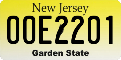 NJ license plate OOE2201