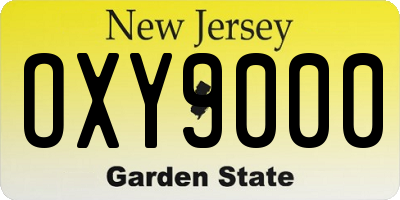 NJ license plate OXY9000