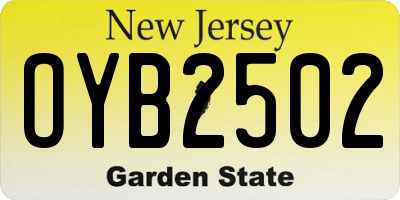 NJ license plate OYB2502