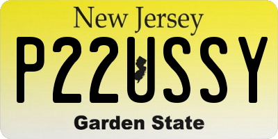 NJ license plate P22USSY