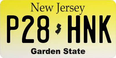 NJ license plate P28HNK