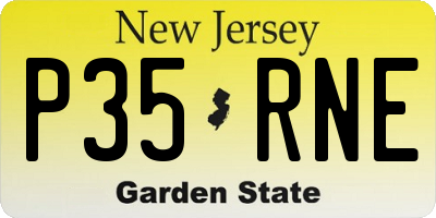 NJ license plate P35RNE