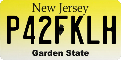 NJ license plate P42FKLH