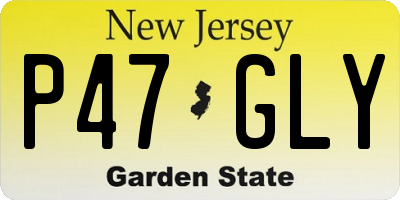 NJ license plate P47GLY