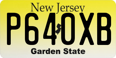 NJ license plate P640XB