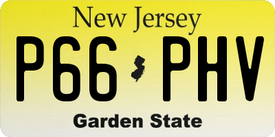 NJ license plate P66PHV