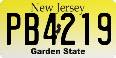 NJ license plate PB4219