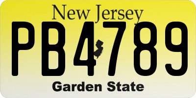 NJ license plate PB4789