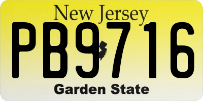 NJ license plate PB9716