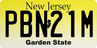 NJ license plate PBN21M