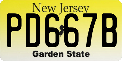 NJ license plate PD667B