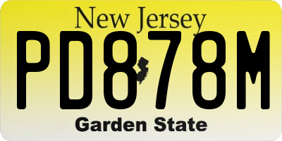 NJ license plate PD878M