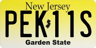 NJ license plate PEK11S