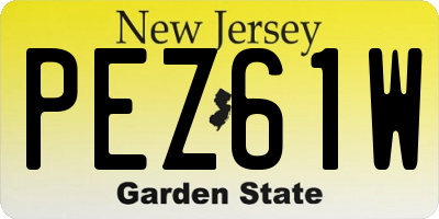 NJ license plate PEZ61W