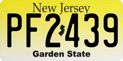 NJ license plate PF2439