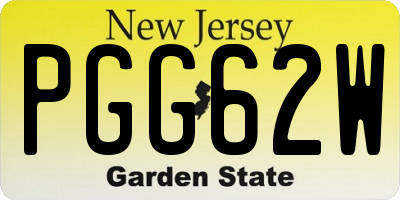 NJ license plate PGG62W