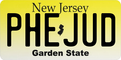 NJ license plate PHEJUD