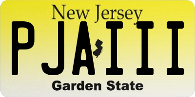 NJ license plate PJAIII