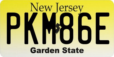 NJ license plate PKM86E