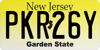 NJ license plate PKR26Y