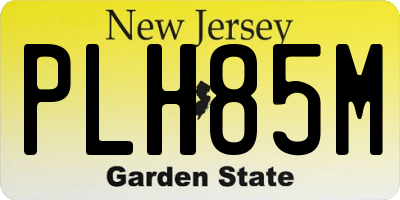 NJ license plate PLH85M