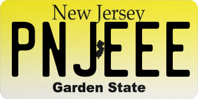 NJ license plate PNJEEE