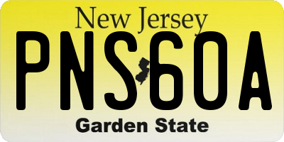 NJ license plate PNS60A