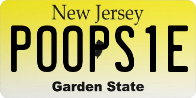 NJ license plate POOPS1E