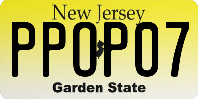 NJ license plate PPOP07