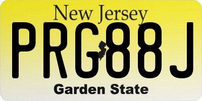 NJ license plate PRG88J