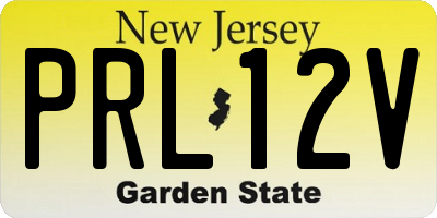 NJ license plate PRL12V