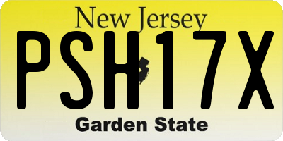 NJ license plate PSH17X