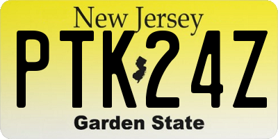 NJ license plate PTK24Z
