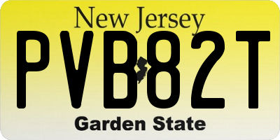 NJ license plate PVB82T