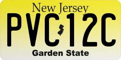 NJ license plate PVC12C