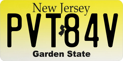 NJ license plate PVT84V
