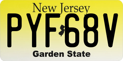 NJ license plate PYF68V