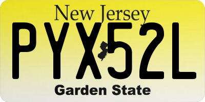 NJ license plate PYX52L