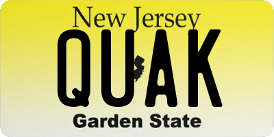 NJ license plate QUAK