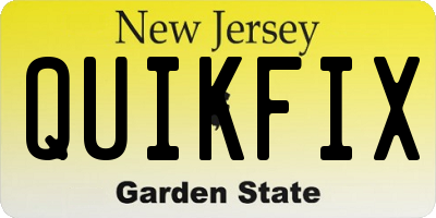 NJ license plate QUIKFIX