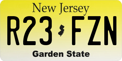 NJ license plate R23FZN