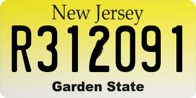 NJ license plate R312091