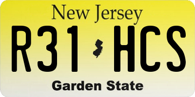 NJ license plate R31HCS