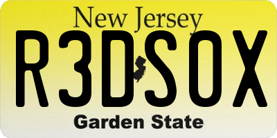 NJ license plate R3DS0X