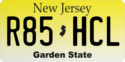 NJ license plate R85HCL