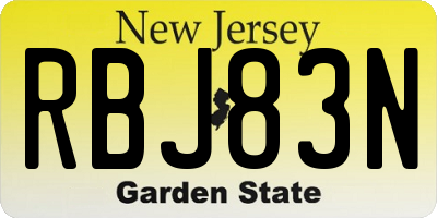 NJ license plate RBJ83N