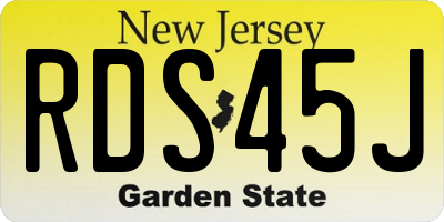 NJ license plate RDS45J